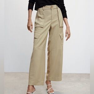 Mango Women's Tan Cargo Pants Size 8